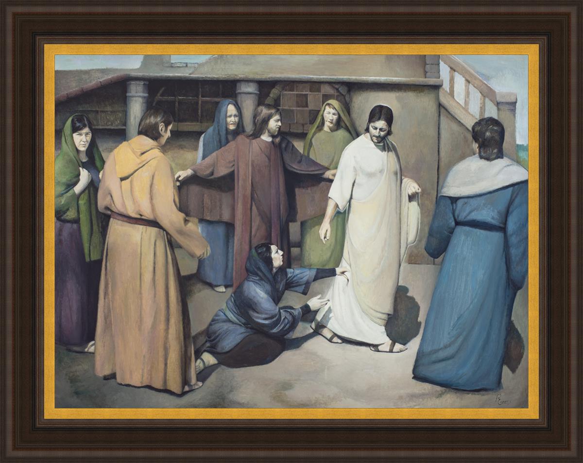 Large Wall Art 'And Touched His Garment' - Biblical Canvas Print for Home Decor, Church & Office - Inspirational Christian Artwork for Living Room, Bedroom & Worship Spaces