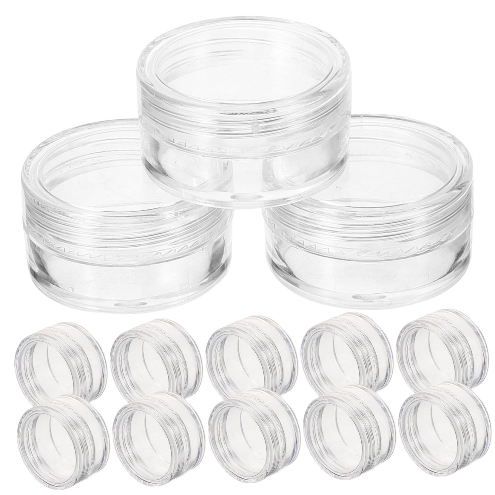 20 Pack 5g Round Cream Jars - Travel Size Empty Plastic Containers for Makeup, Cosmetics & Skincare | Lightweight Portable Cream Storage | Perfect for DIY Beauty Products, Sample Kits & On-the-Go Touch Ups