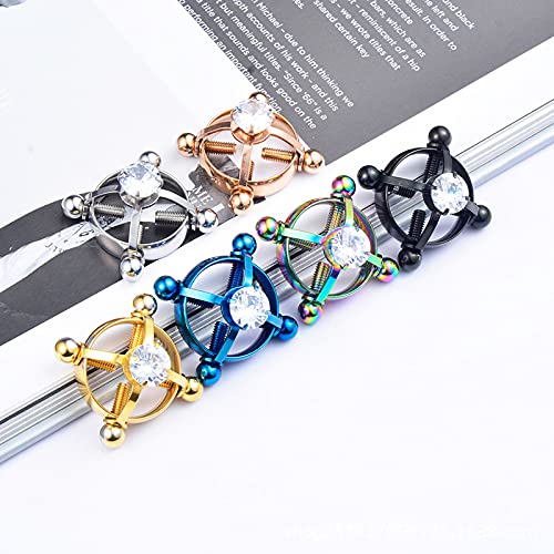 2pcs Fake Nipple Rings for Women - Surgical Steel Body Jewelry with Cubic Zirconia, Shield Barbell Ring Bar Piercing - Perfect for Costume Parties, Halloween & Bold Fashion Statements
