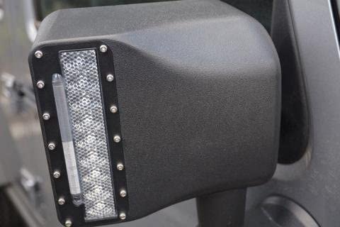 DV8 Offroad Mirror Cover with LED Auxiliary Lights & Turn Signals for 2007-2018 Jeep Wrangler JK - Replacement Pair (BCM27W3W) - Off-Road Adventure & Night Driving Safety Upgrade