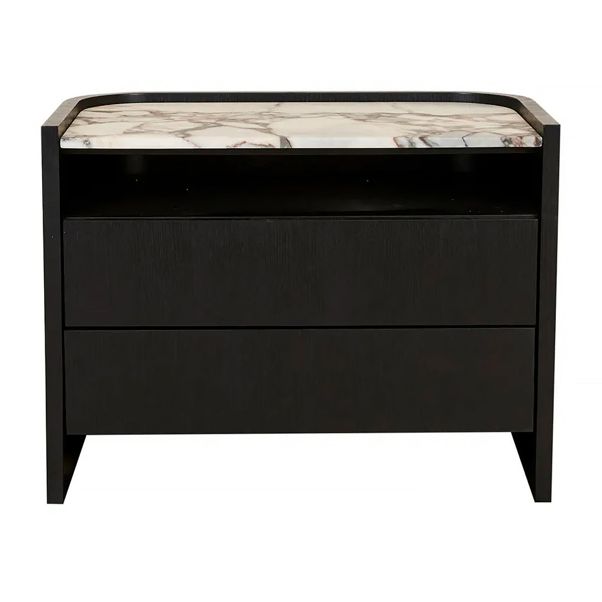Elsie 2 Drawer Nightstand - Modern Bedside Table with Storage for Bedroom, Living Room & Office - Compact Night Stand with Drawers for Small Spaces
