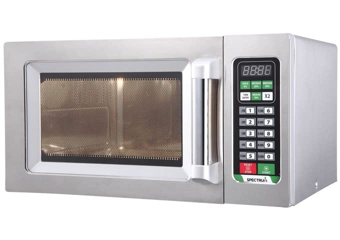 Winco EMW-1000ST 0.9 Cu Ft Commercial Microwave Oven - Stainless Steel - Heavy Duty for Restaurants, Cafes & Food Service Businesses - Fast Heating & Durable Construction