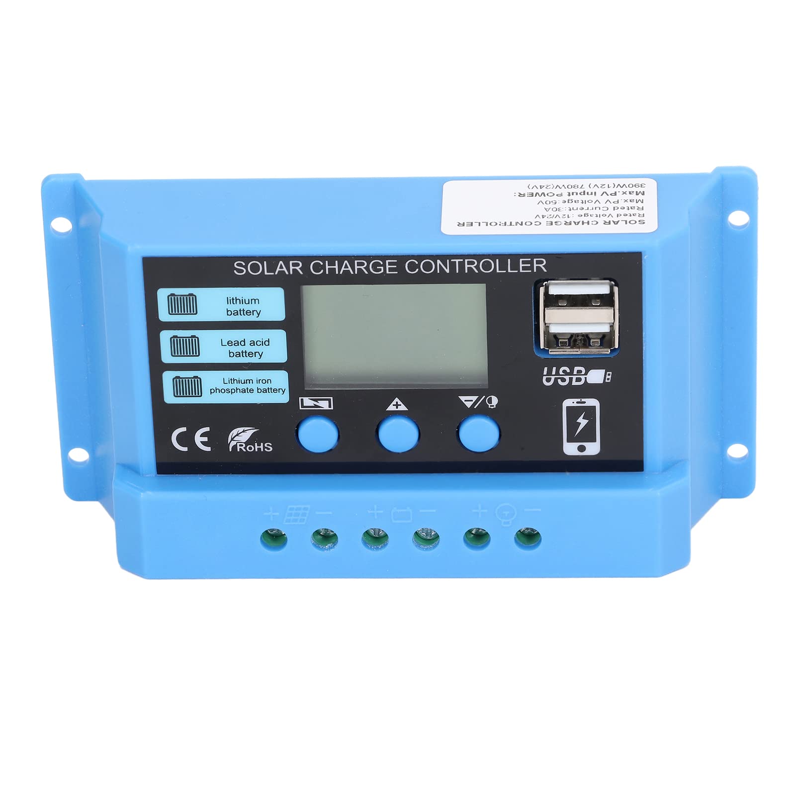 Best Solar Charge Controller with USB Output - 12V/24V Solar Battery Regulator for Phones, Lights, Cameras - Ideal for Camping, RV, Off-Grid Power