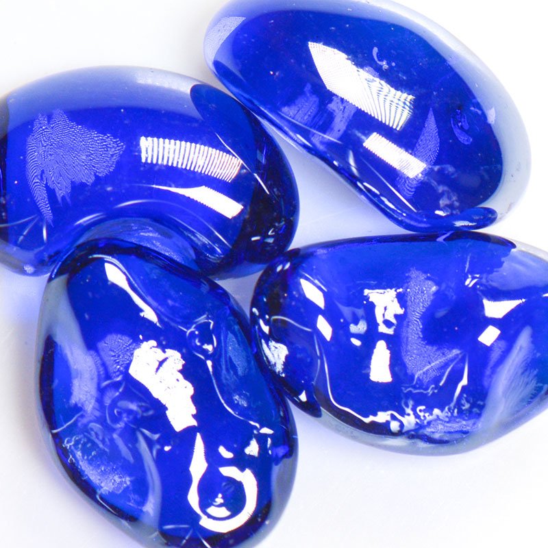 Blueberry Iridescent Jelly Bean Glass - Shimmering Candy-Colored Decorative Glass Pieces for DIY Crafts, Home Decor, and Gift Wrapping