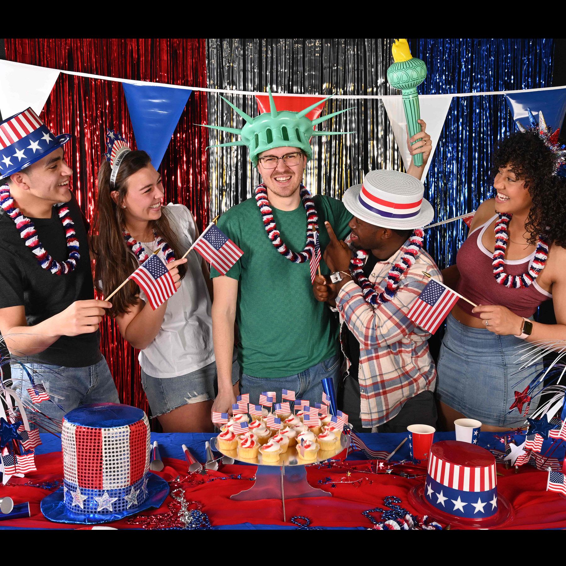 12 Pack Beistle American Flag Fabric Banners with 10.5