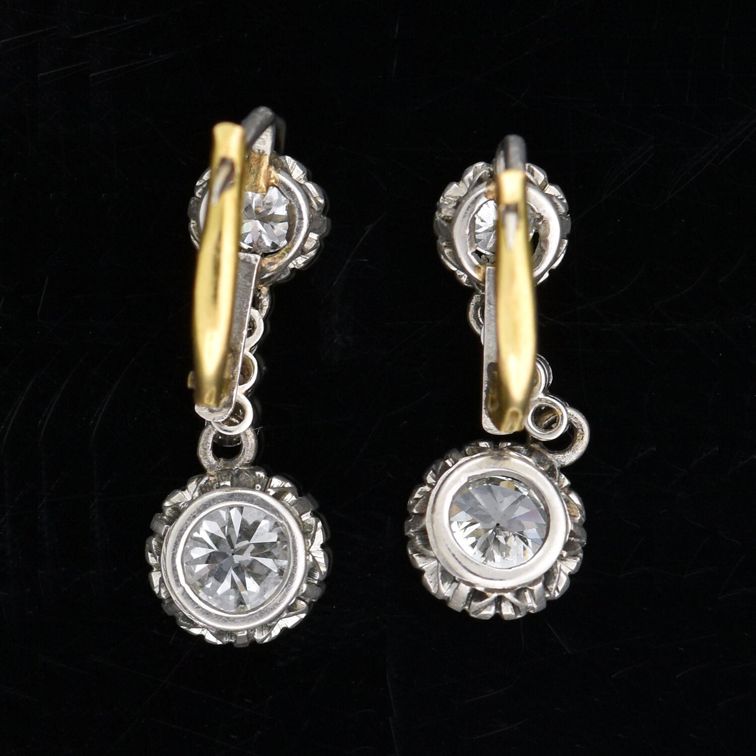 Vintage Art Deco Platinum Diamond Drop Earrings 1.75 Carat Total Weight - Perfect for Weddings, Galas & Special Occasions