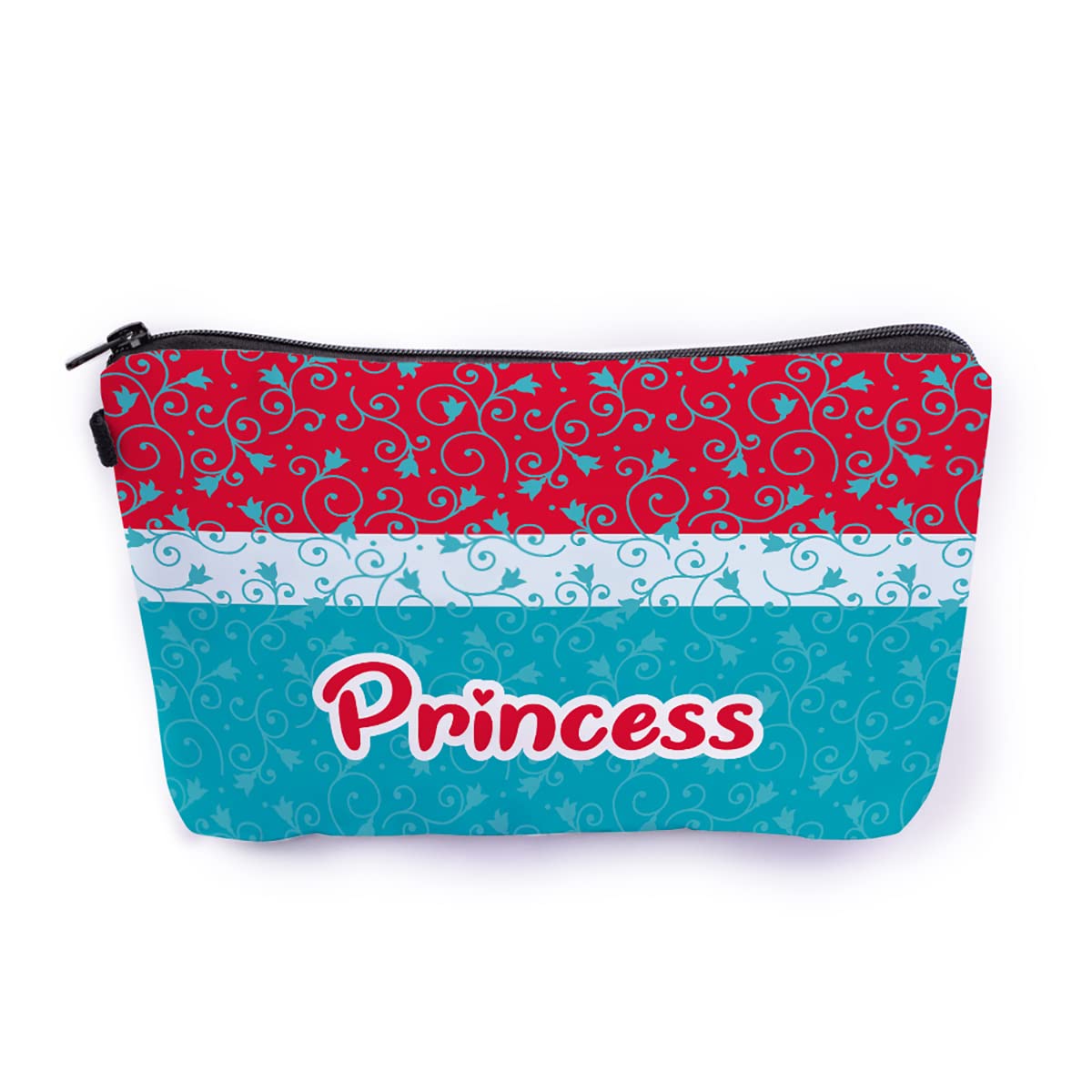 Crazyify Joyful Princess Ready Makeup Bag for Women | Waterproof Canvas Cosmetic Pouch with Zipper | Travel Toiletry Organizer & Storage Case | Perfect for Travel, Gym, and Daily Makeup Essentials