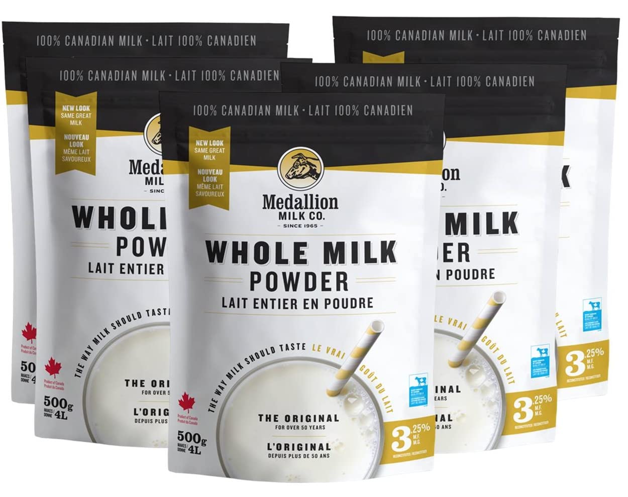 MEDALLION Whole Milk Powder 500g (5 Bags) - Premium Instant Dry Milk for Baking, Coffee & Cooking - Rich in Calcium & Vitamin D - Perfect for Smoothies, Desserts & Camping