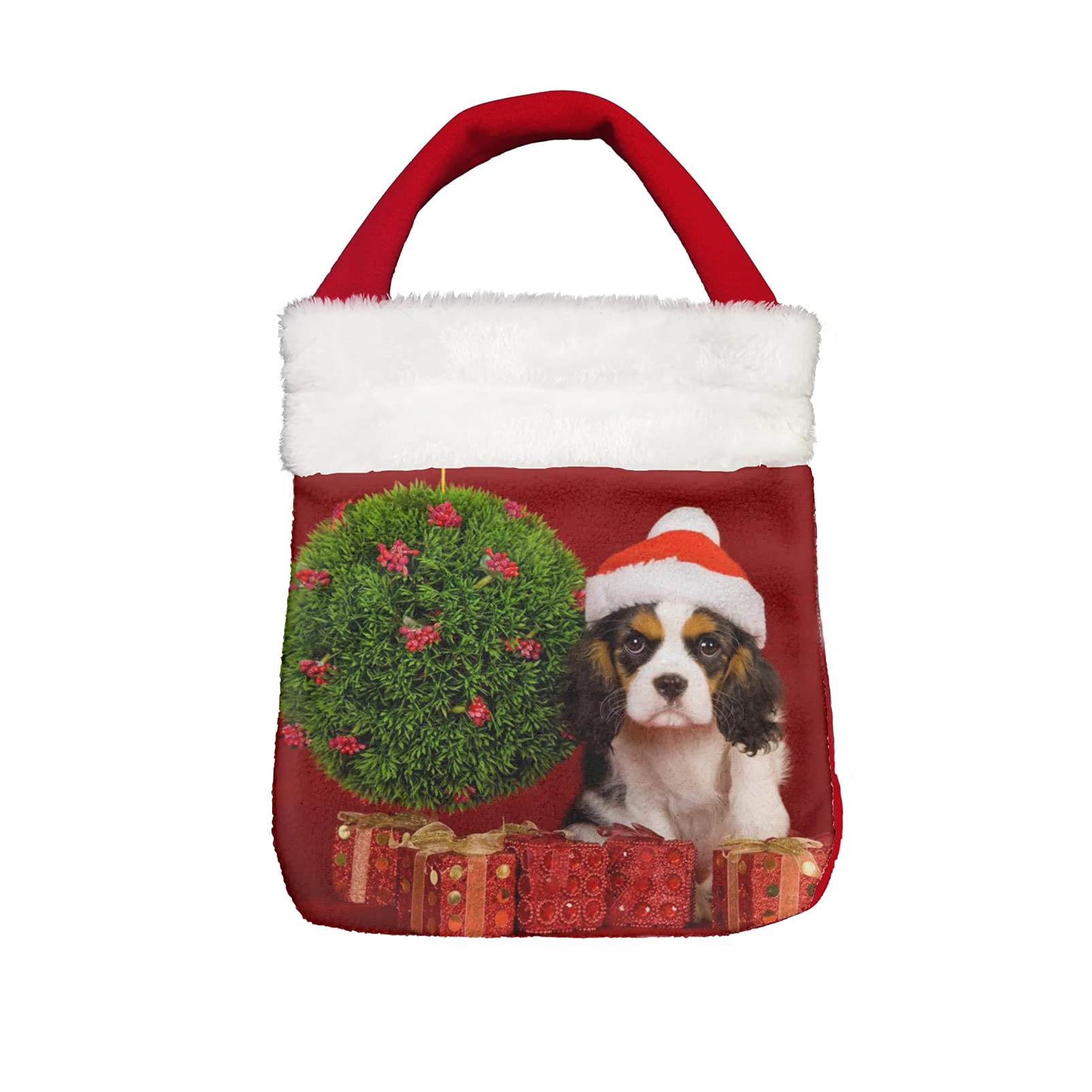 HUIACONG Christmas Gift Bags for Kids - Beagle Print Holiday Gift Wrap Bags with Handles, Polyester Party Favor Pouches for Girls, Boys, Christmas Decorations & Holiday Presents - Perfect for Birthday Parties, Christmas Stocking Stuffers & Festive Gift Giving