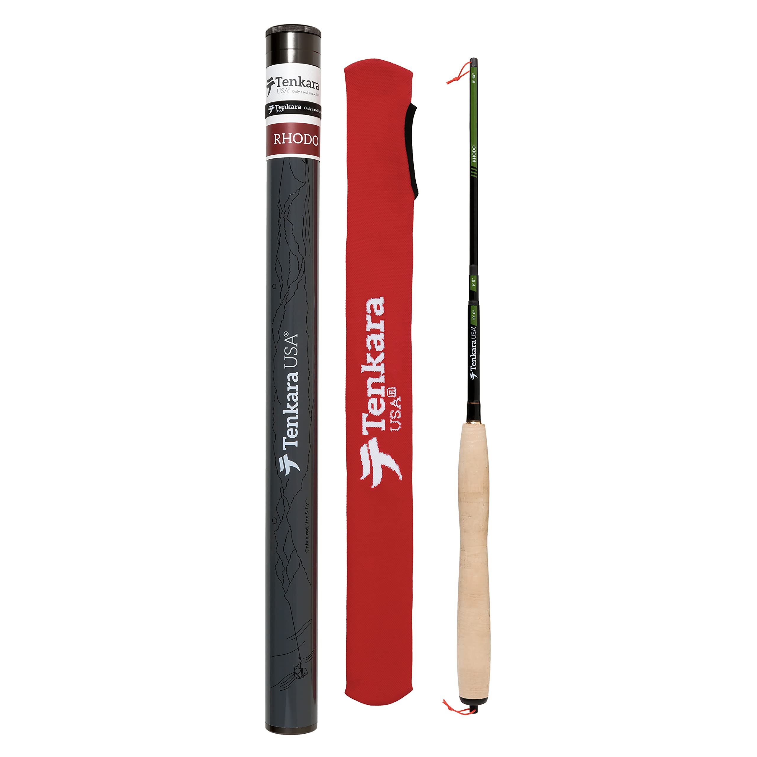 **Tenkara USA Rhodo™ Carbon Fiber Fly Fishing Rod - Lightweight Telescopic Design, Adjustable 3 Lengths (8'10