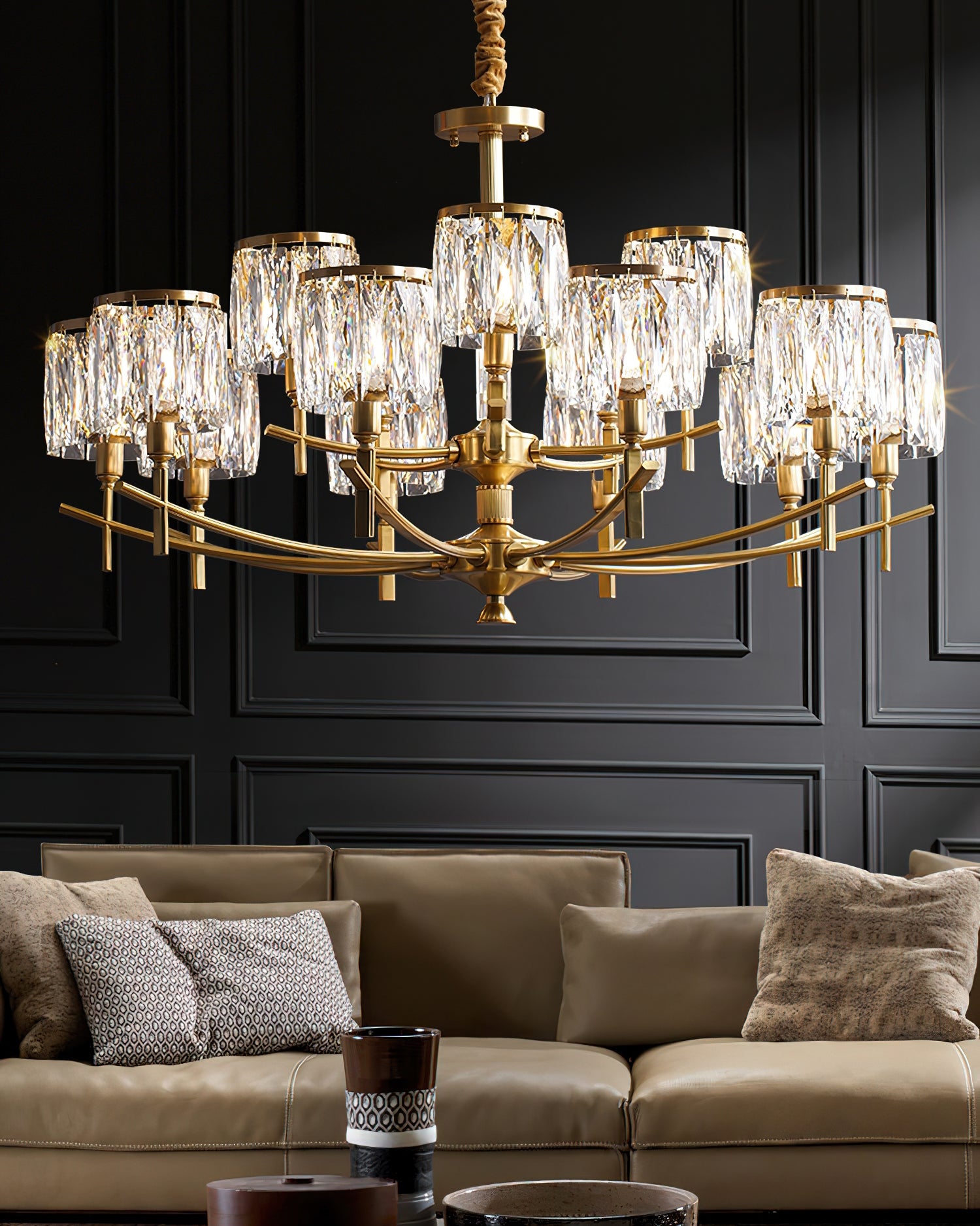 Crystal Prism Chandelier - Elegant Ceiling Light Fixture for Dining Room, Bedroom & Living Room Decor | Modern Home Lighting Solution