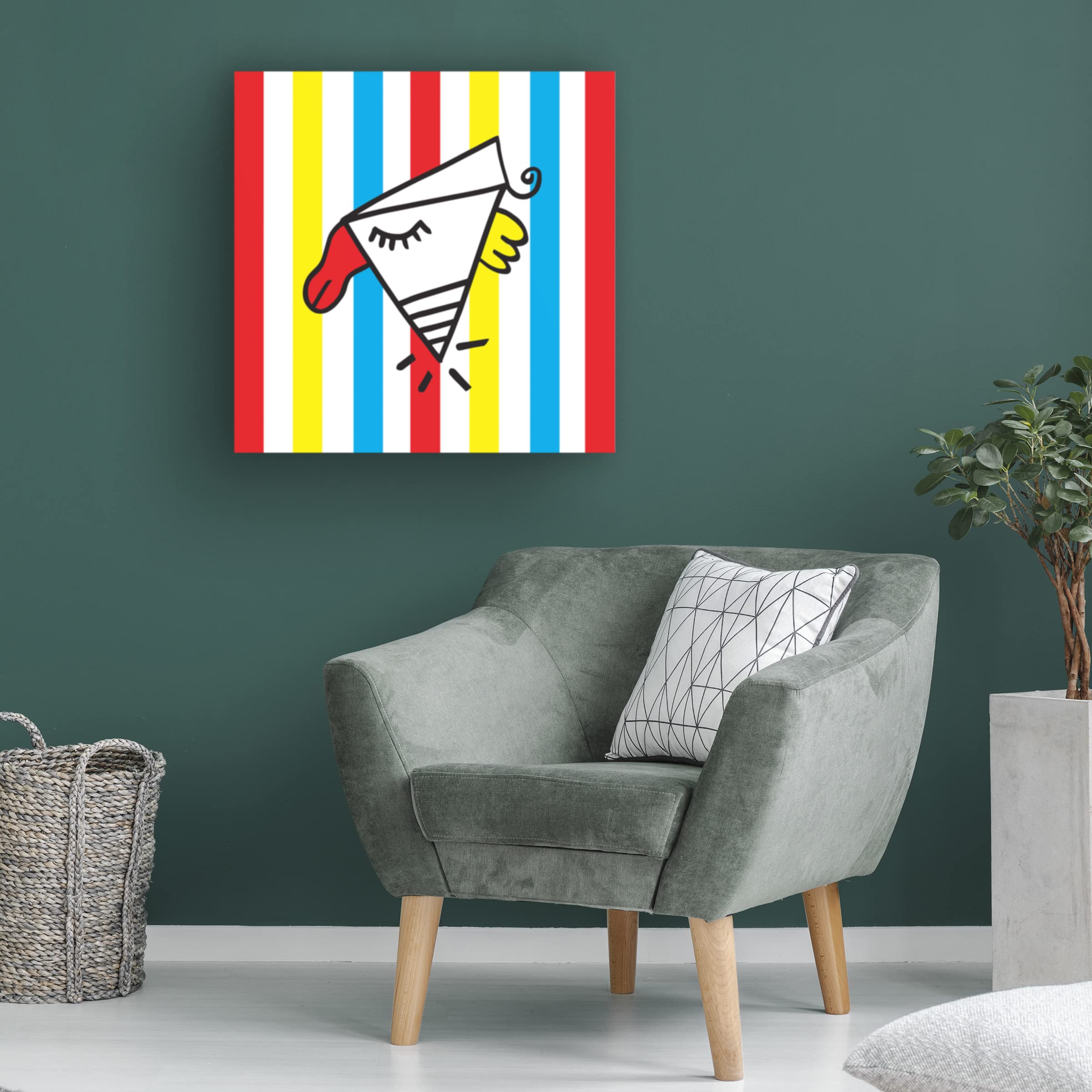 Trademark Fine Art 'Tastebuds' Canvas Art by Oodlies - Modern Kitchen Wall Decor for Dining Room & Restaurant