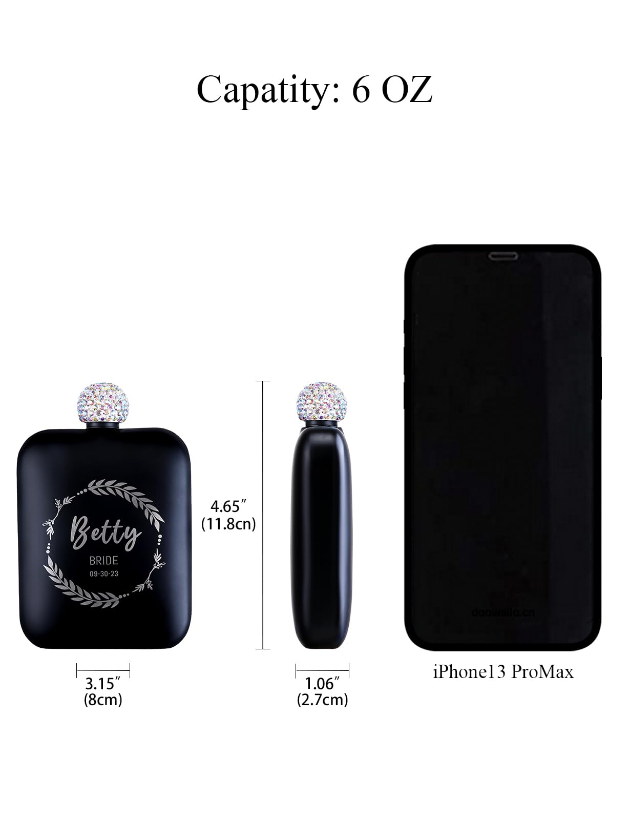 Personalized Whiskey Flask Set of 5 - Custom Engraved Bridesmaid Gifts for Women - Perfect for Weddings, Bachelorette Parties & Bridal Showers - Great for Celebrations, Girls' Night Out & Special Occasions