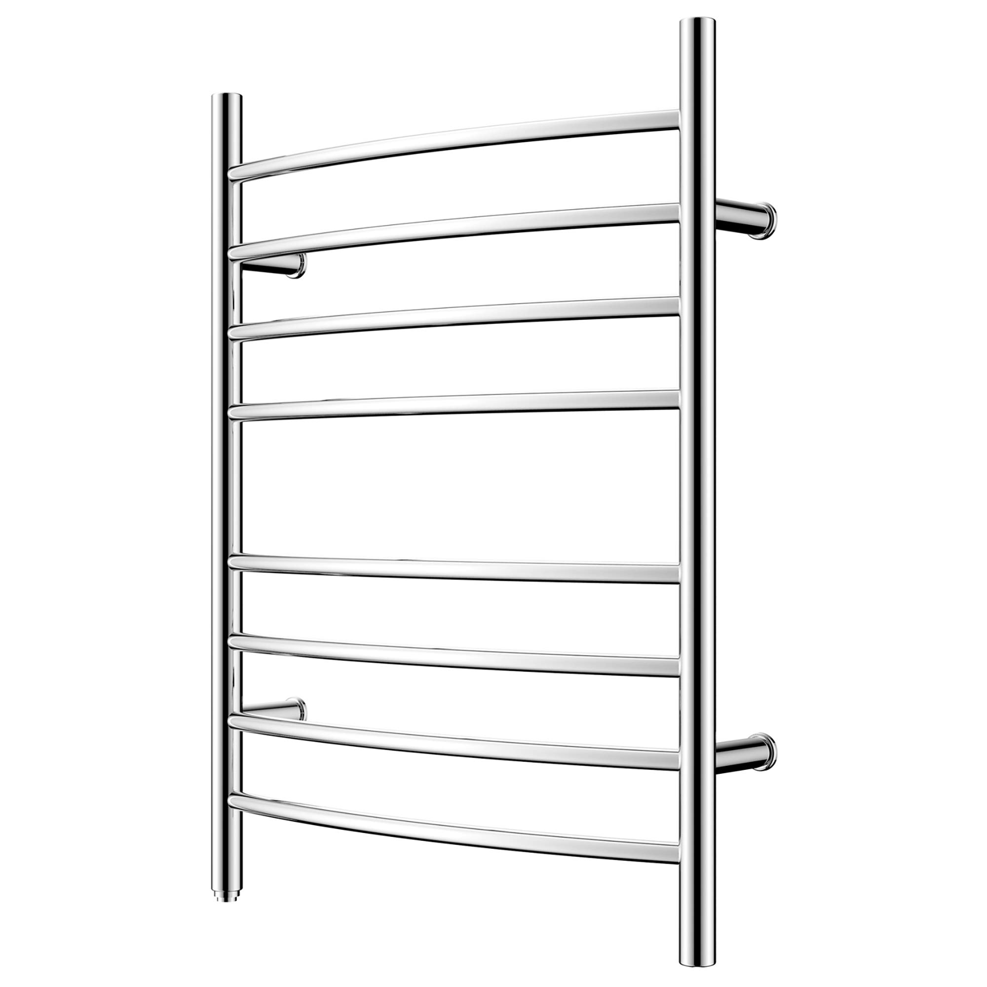 HEATGENE 8 Bar Plug-in Towel Warmer - Curved Bathroom Heater & Drying Rack with Mirror Polish Finish | Perfect for Spa, Luxury Bathrooms & Home Relaxation