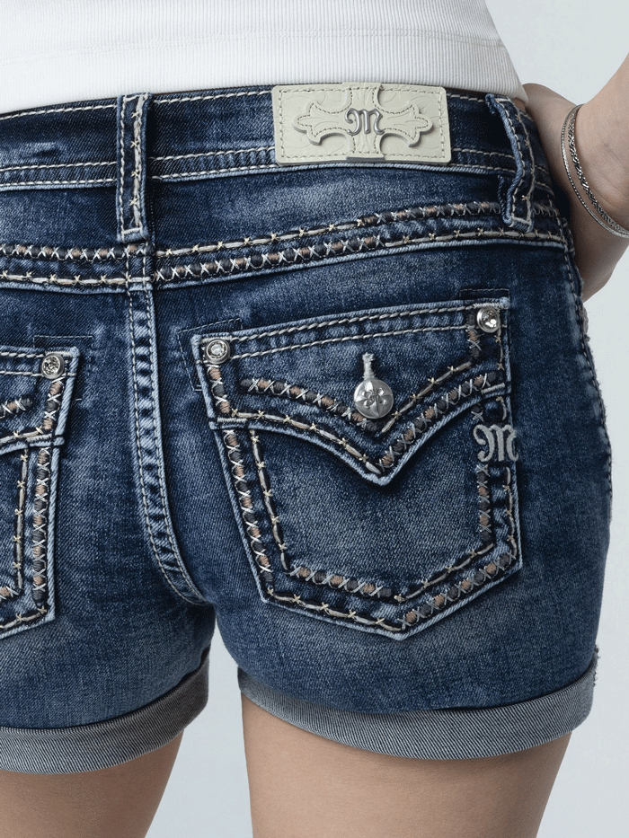 Miss Me M5014H401 Women's Barely Stitched Pink Denim Shorts - Comfortable Stretch Fit for Casual Wear, Summer Outfits & Beach Vacations