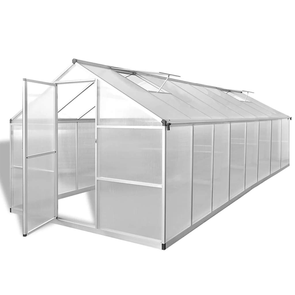 **Walk-in Portable Greenhouse for Outdoor Gardening - 129.2 ft² Polycarbonate Sunroom with Aluminum Frame, Gutter System & Roof Vent - Ideal for Plants, Seedlings & Year-Round Growing**
