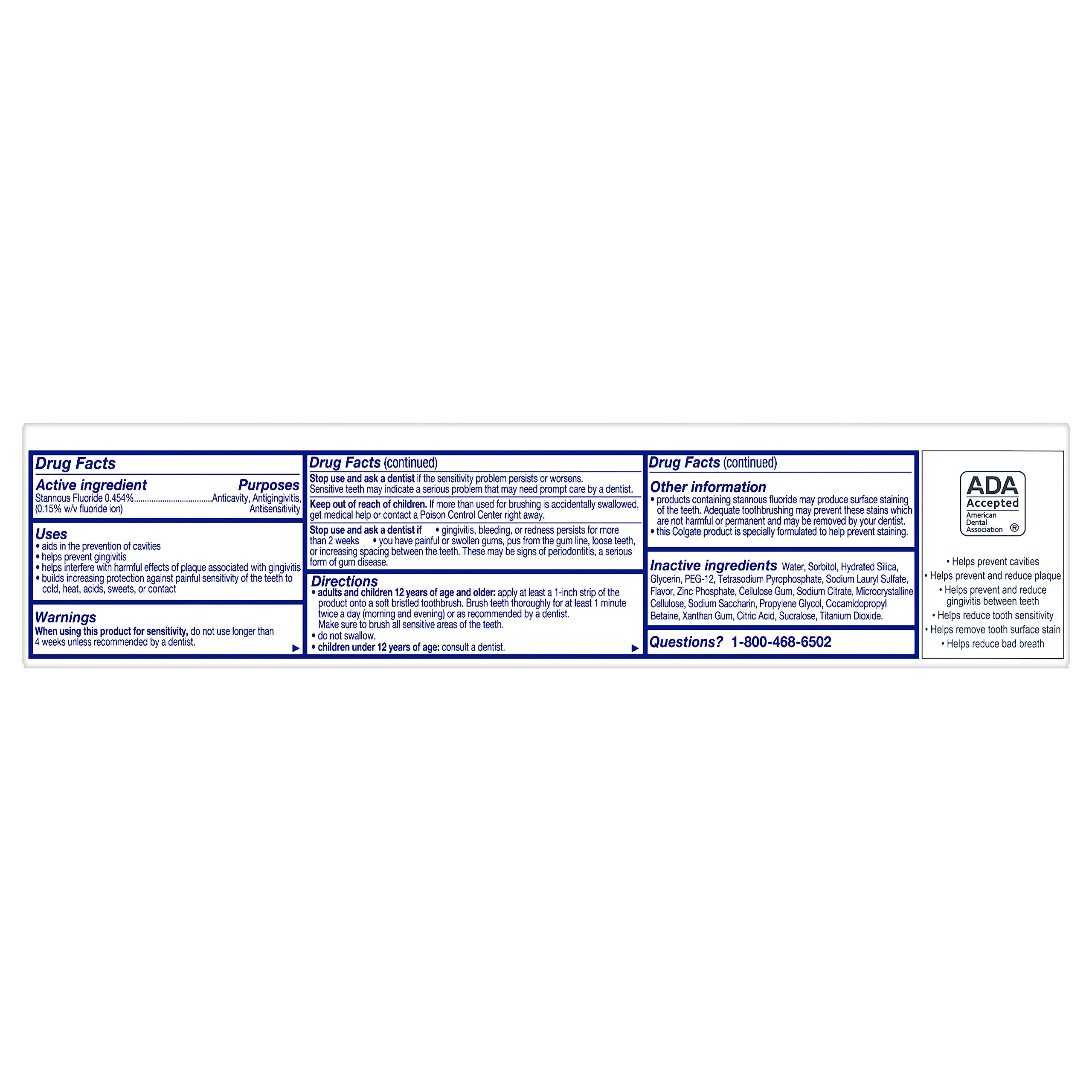 Colgate Total Toothpaste with Stannous Fluoride & Zinc | Whitening, Sensitivity Relief & Cavity Protection | Deep Clean Mint Flavor | 4.8oz (4-Pack) | Ideal for Daily Oral Care & Family Use