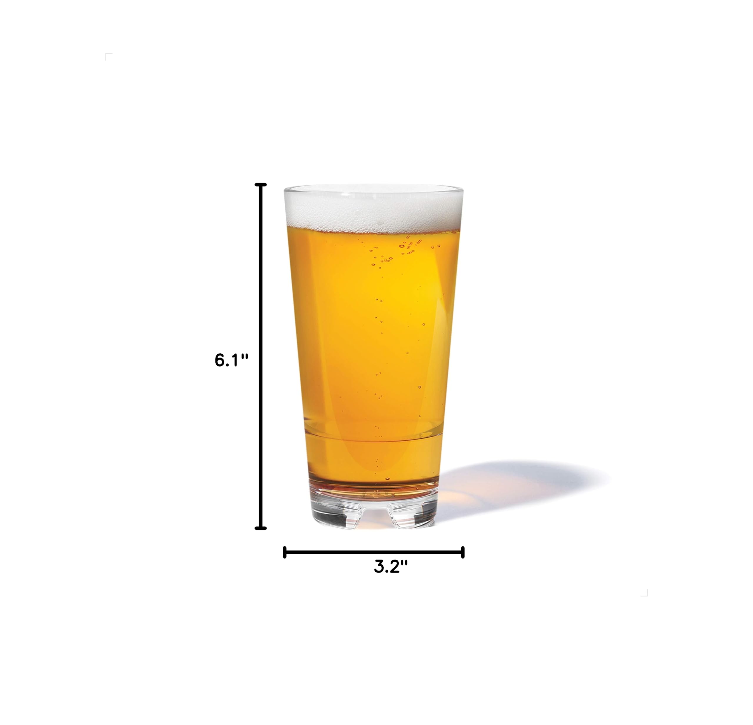 Premium 16oz Tritan Plastic Beer Glasses - Set of 24 Unbreakable, Dishwasher Safe & Heat Resistant Stacking Pint Cups - Perfect for Parties, Bars, Camping & Outdoor Events - Clear TOSSWARE RESERVE Collection