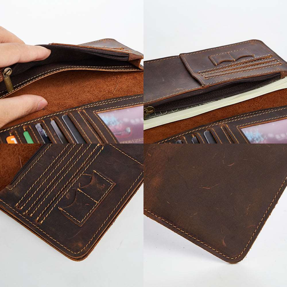 Premium Genuine Leather Wallet for Men - RFID Blocking, Slim Bifold Design - Perfect for Everyday Carry, Travel & Business (Brown)