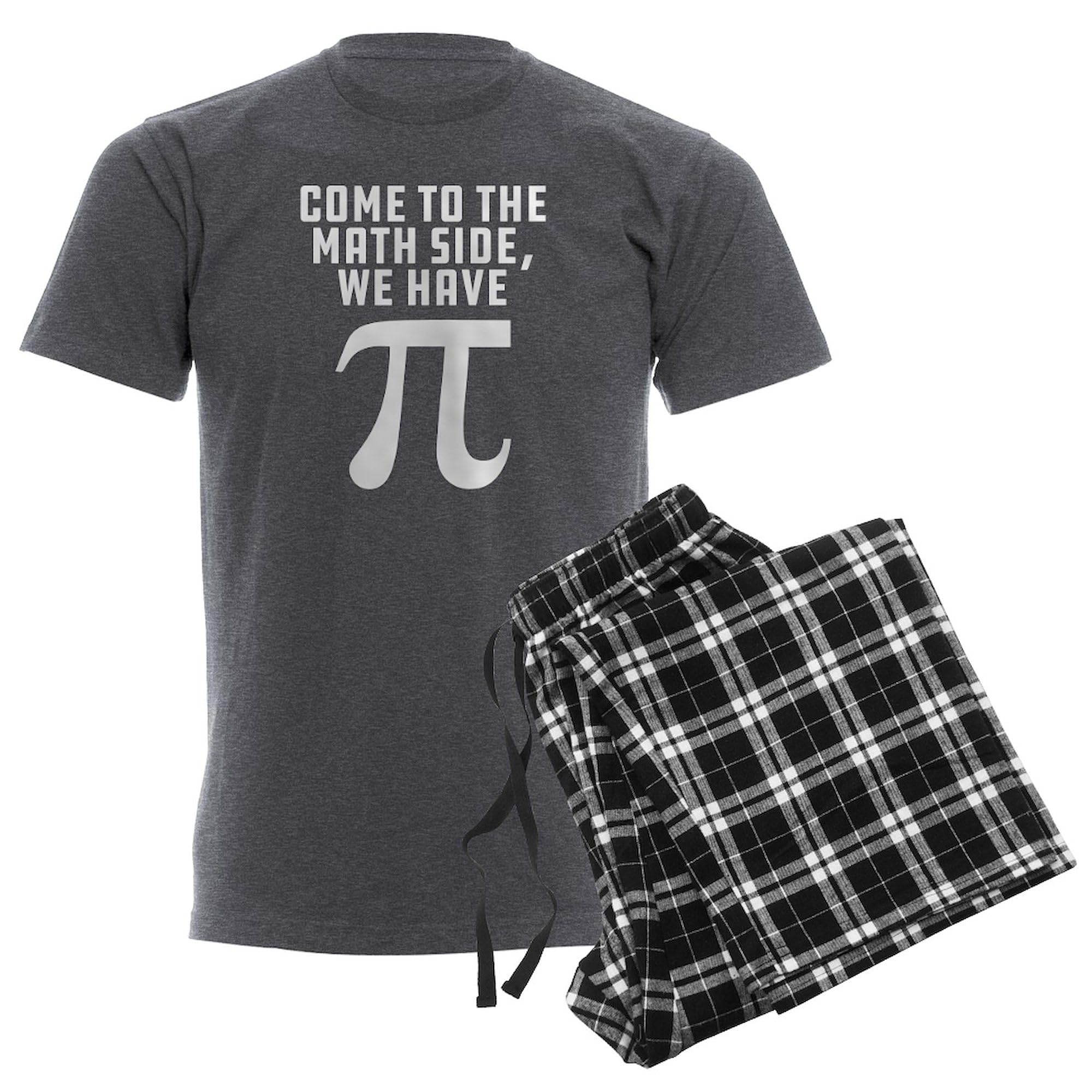 Come To The Math Side Funny Men's Charcoal Pajamas - Novelty Math-Themed Sleepwear for Geeks & Nerds - Perfect for Relaxing, Lounging & Gift Giving