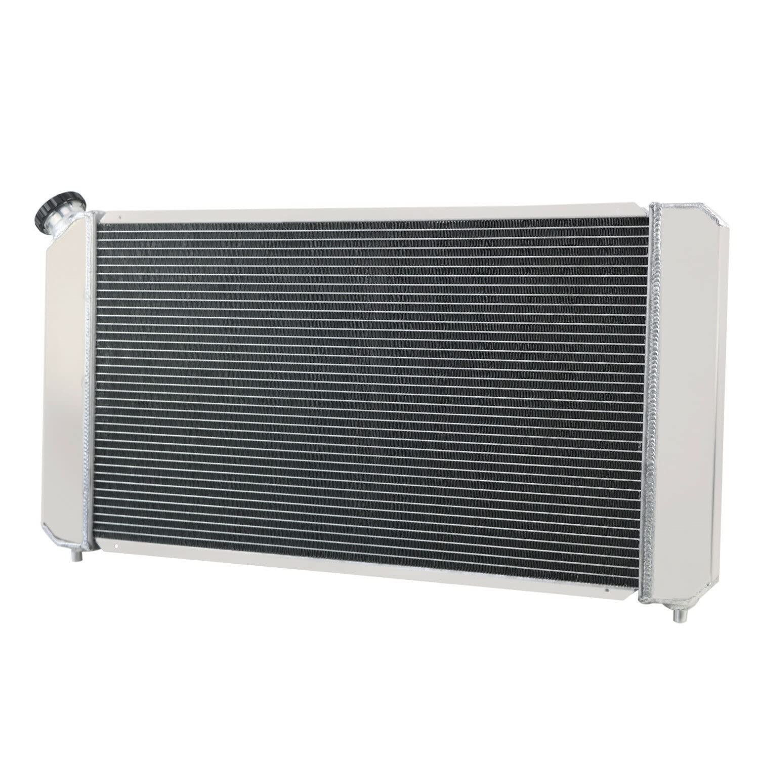 ALLOYWORKS 4-Row Core All-Aluminum Radiator with Shroud Fan Kit & Relay for 1996-2005 Chevy Blazer S10 Pickup Truck/GMC Jimmy Sonoma V6 V8 - High-Performance Cooling Upgrade for Off-Road & Towing