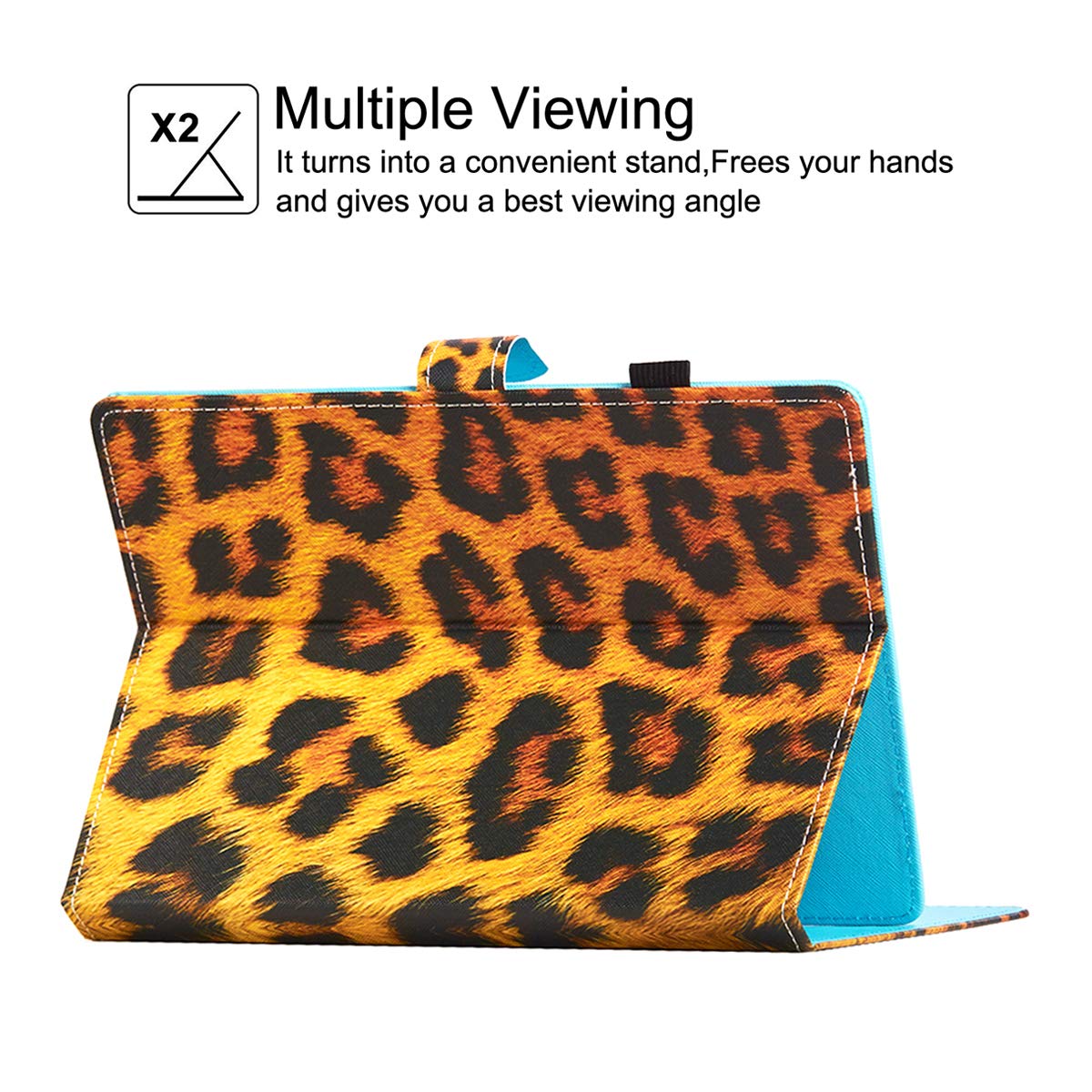 10 Inch Universal Tablet Case - Premium Leather Folio Stand Cover with Pocket for iPad, Galaxy, Kindle, Huawei, Lenovo, Android & Dragon Touch 9.6-10.5