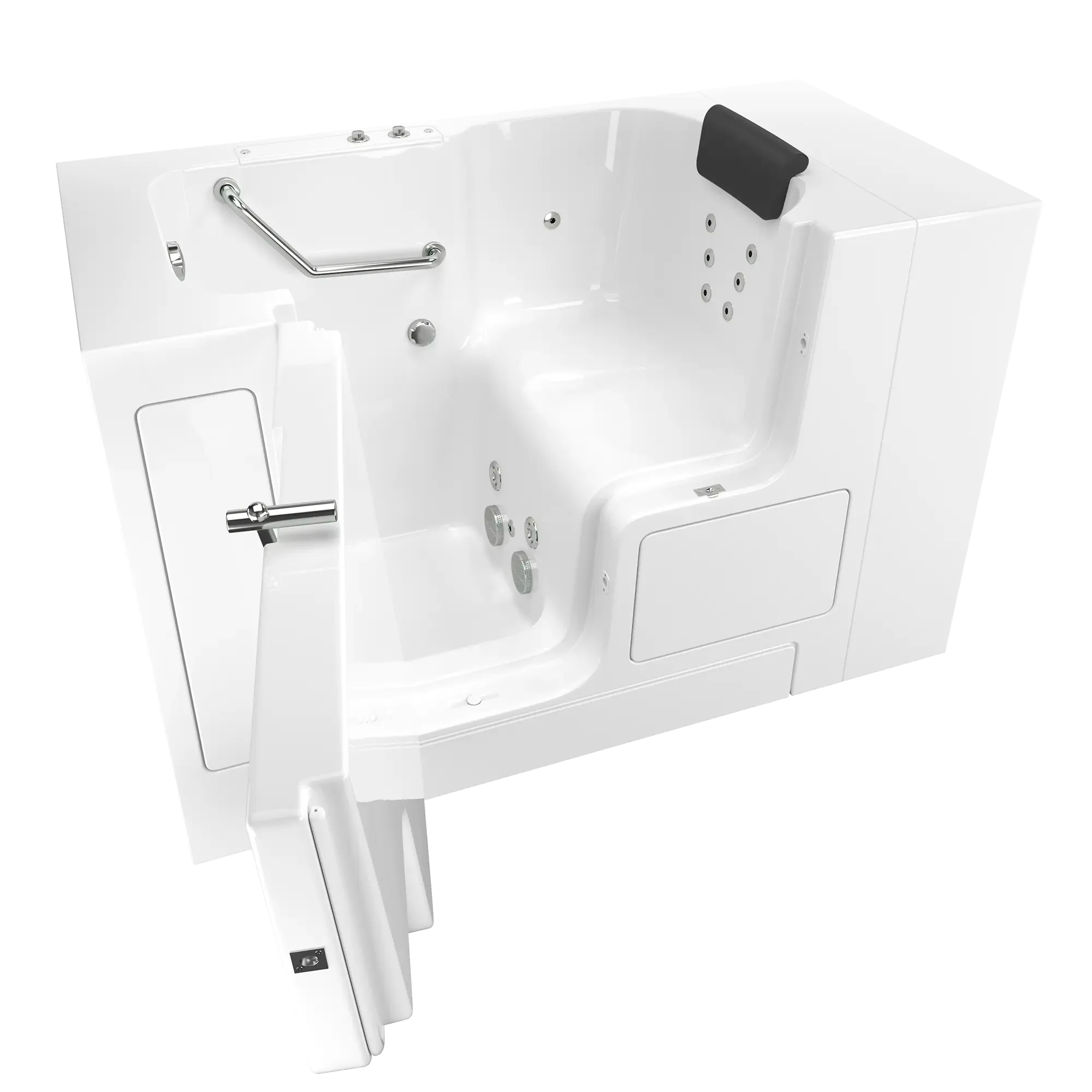 Premium 32 x 52 Inch Gelcoat Walk-In Bathtub with Whirlpool System - Left Hand Drain - Ideal for Seniors & Mobility Support - Spa-Like Relaxation at Home