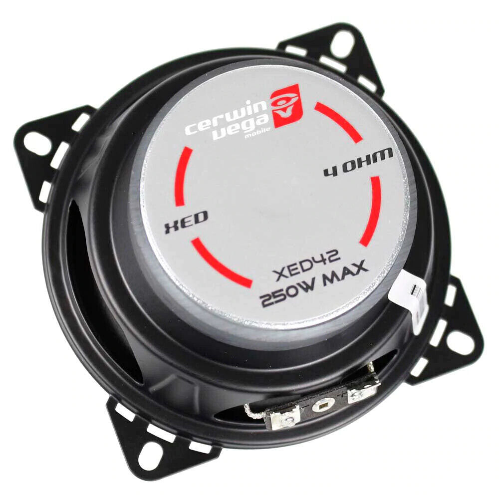 Cerwin Vega XED42 250W 4 Inch 2-Way Coaxial Car Speakers - High Power Audio for Cars, Trucks & SUVs - Perfect for Upgrading Factory Sound System