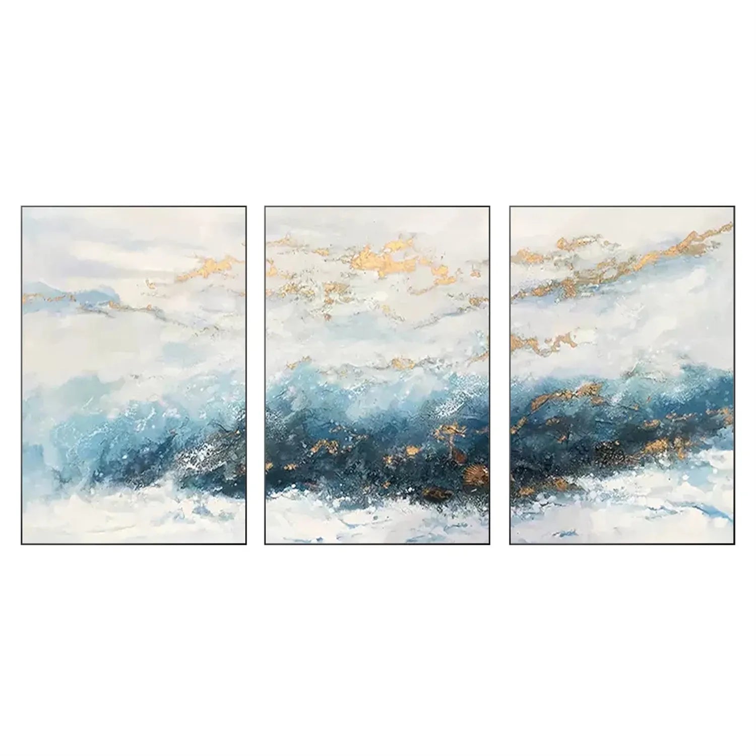 Abstract Painting Set of 3 - Modern Canvas Wall Art #AB229 | Perfect for Living Room, Bedroom & Office Decor