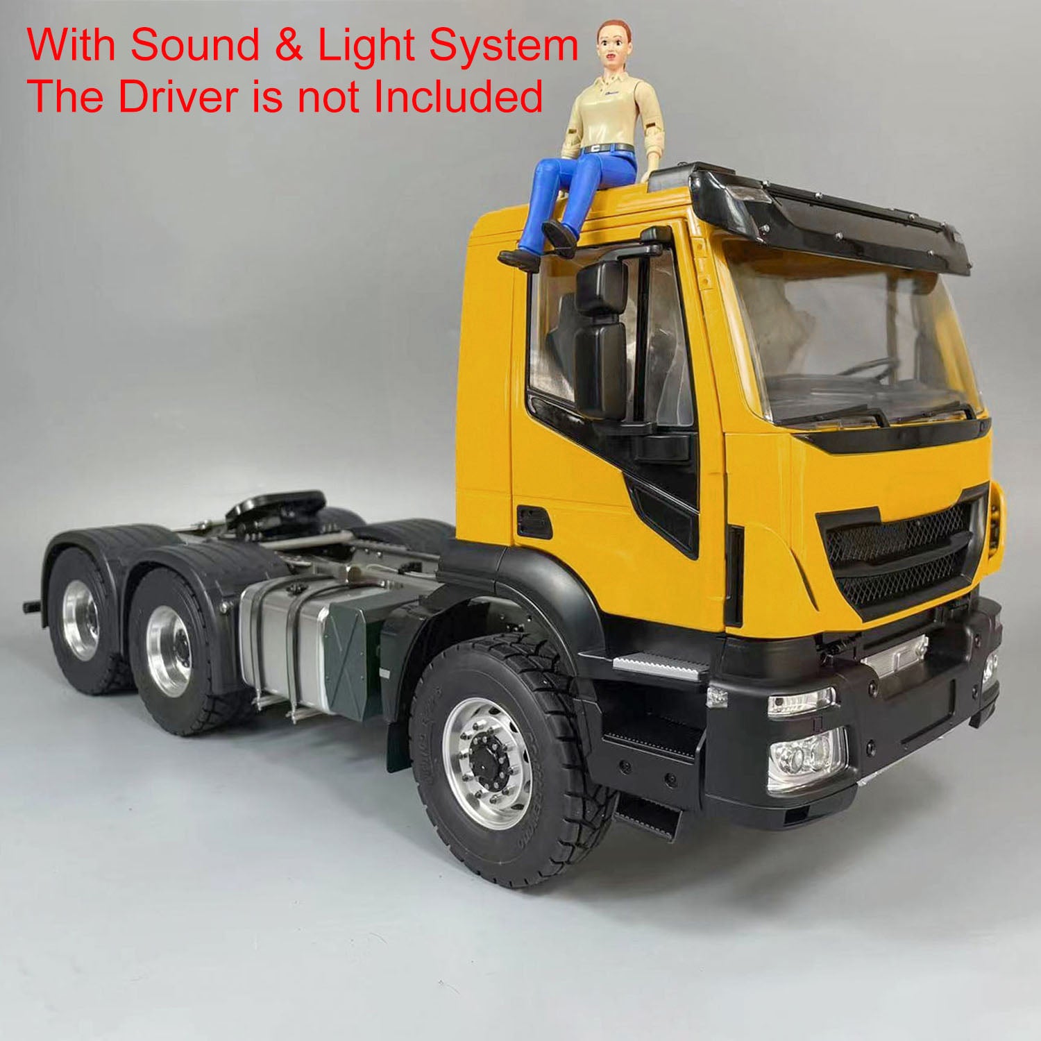 1/14 Scale 6x6 RC Tractor Truck with 2-Speed Transmission - Remote Control Car with Realistic Sounds & LED Lights - Perfect for Off-Road Adventure & Construction Play