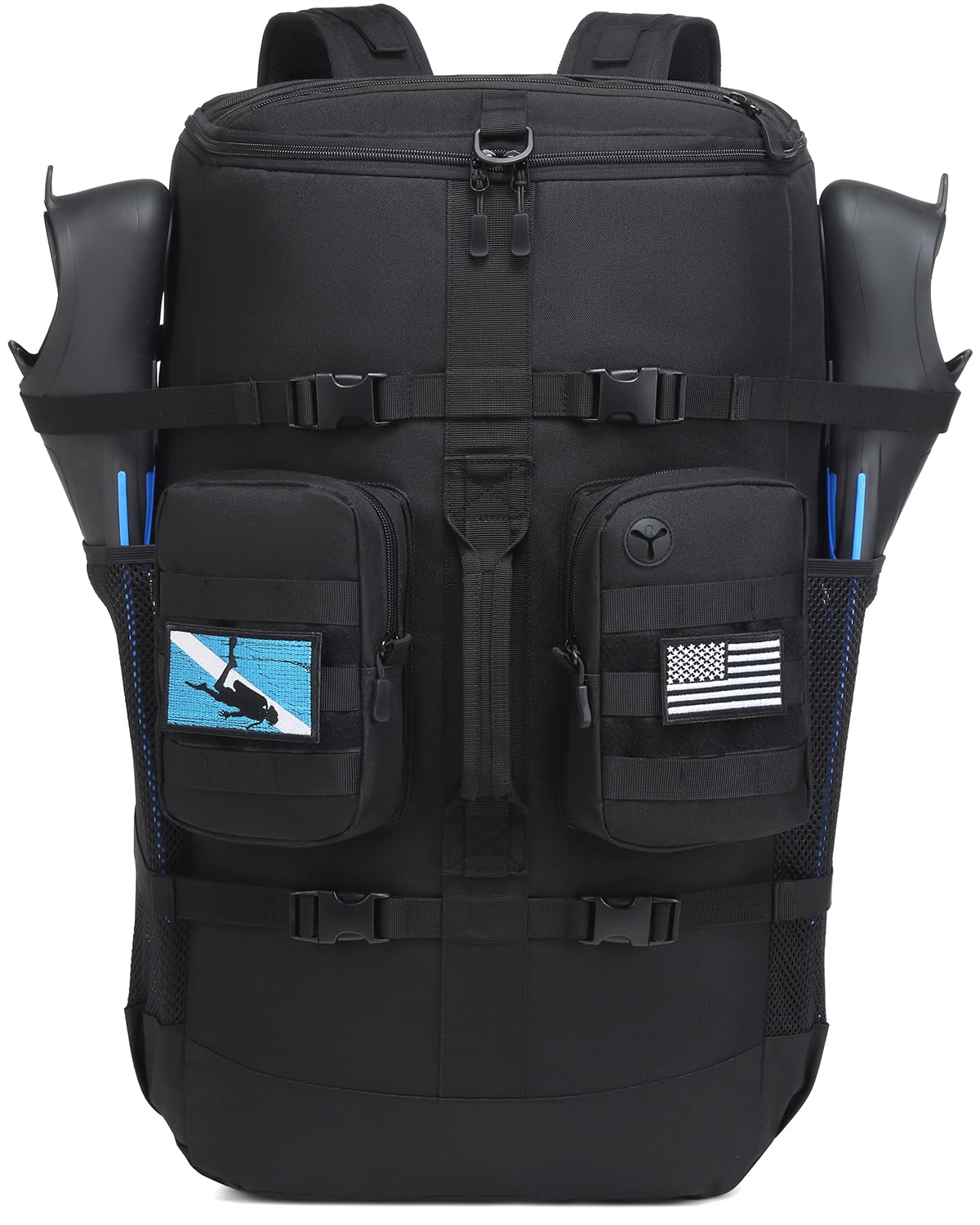 65L Scuba Diving Backpack - Waterproof Travel Backpack for Scuba & Snorkeling Gear | Holds Fins, Snorkel, Wetsuit & Dive Equipment | Perfect for Ocean Adventures, Beach Trips & Water Sports (Black)