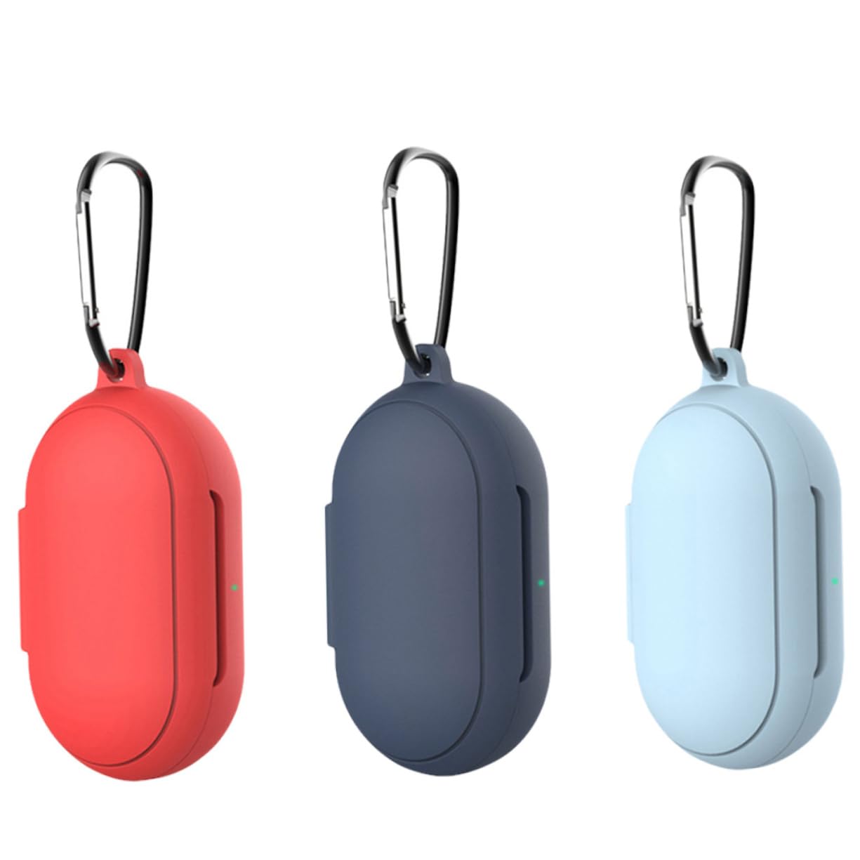 OSALADI Silicone Earphone Case - Protective Cover for AirPods & Wireless Earbuds - Blue Earbud Organizer with Keychain (Perfect for Travel, Gym & Daily Storage)