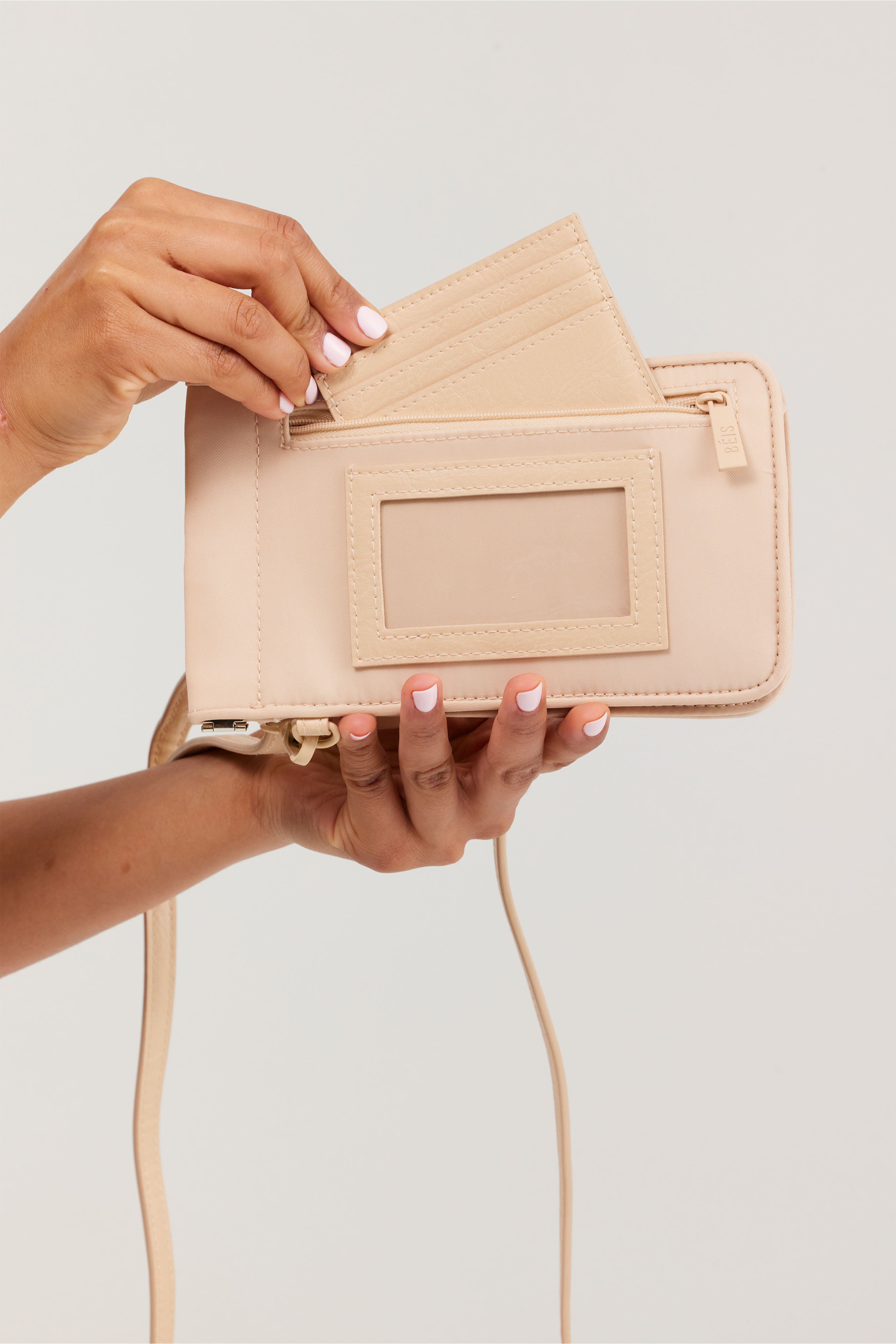 Stylish Beige ID Crossbody Bag for Women - Fashionable & Secure Everyday Purse - Perfect for Work, Travel, and Shopping