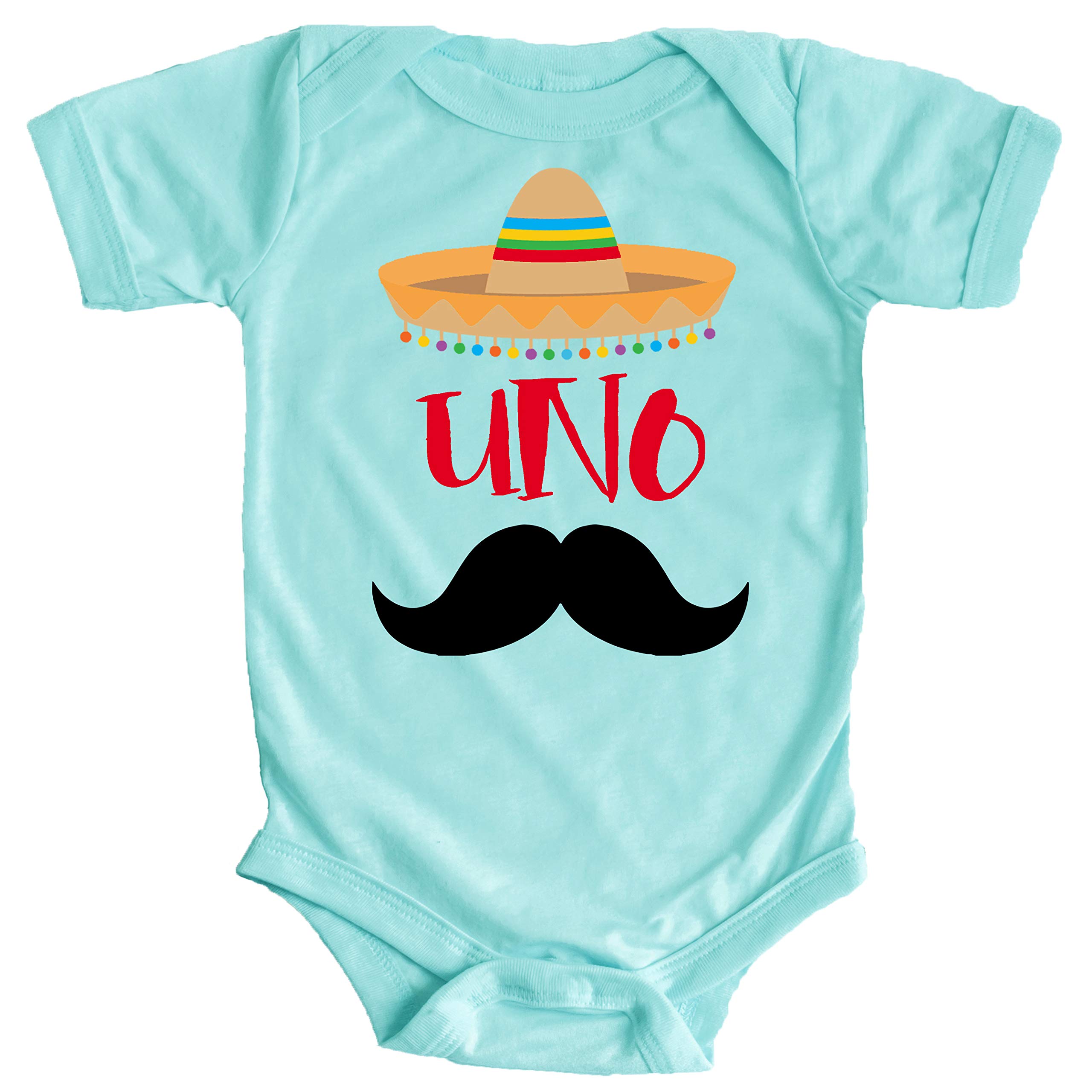 1st Birthday Outfit for Baby Boy - Fiesta Themed Sombrero & Mustache Uno Bodysuit | Perfect for First Birthday Party, Photo Shoots & Special Occasions
