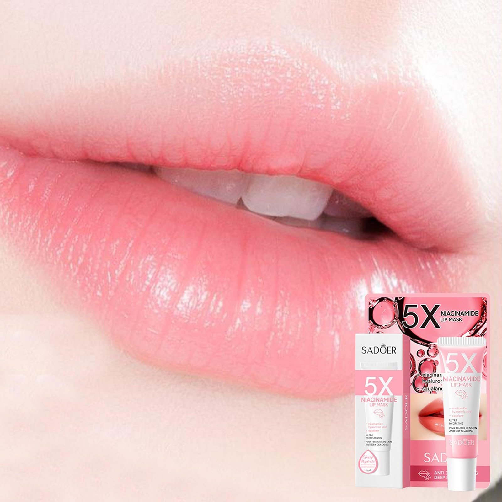 Tinted Lip Butter Balm - Hydrating & Soothing Lip Care with Nicotinamide for Instant Shine, Moisture & Plumping Effect (10ml) | Non-Greasy, Beige Lip Mask for Dry Lips - Perfect for Daily Use, Night Care & Makeup Looks