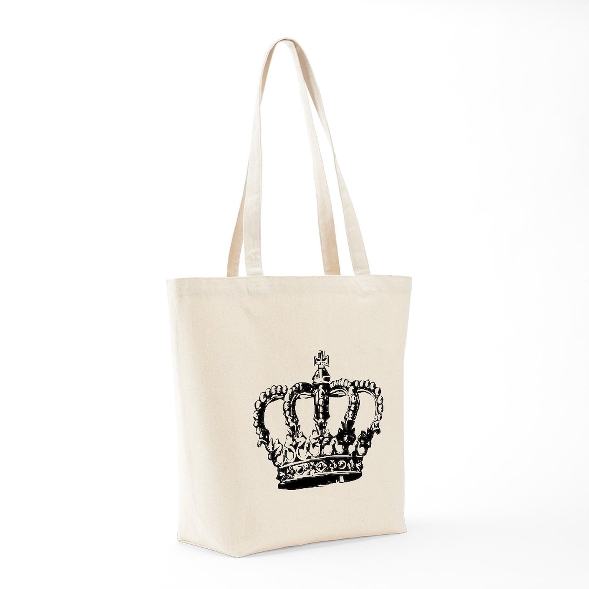 Eco-Friendly Black Crown Canvas Tote Bag - Reusable Natural Cotton Shopping Bag for Groceries, Beach & Daily Use | CafePress