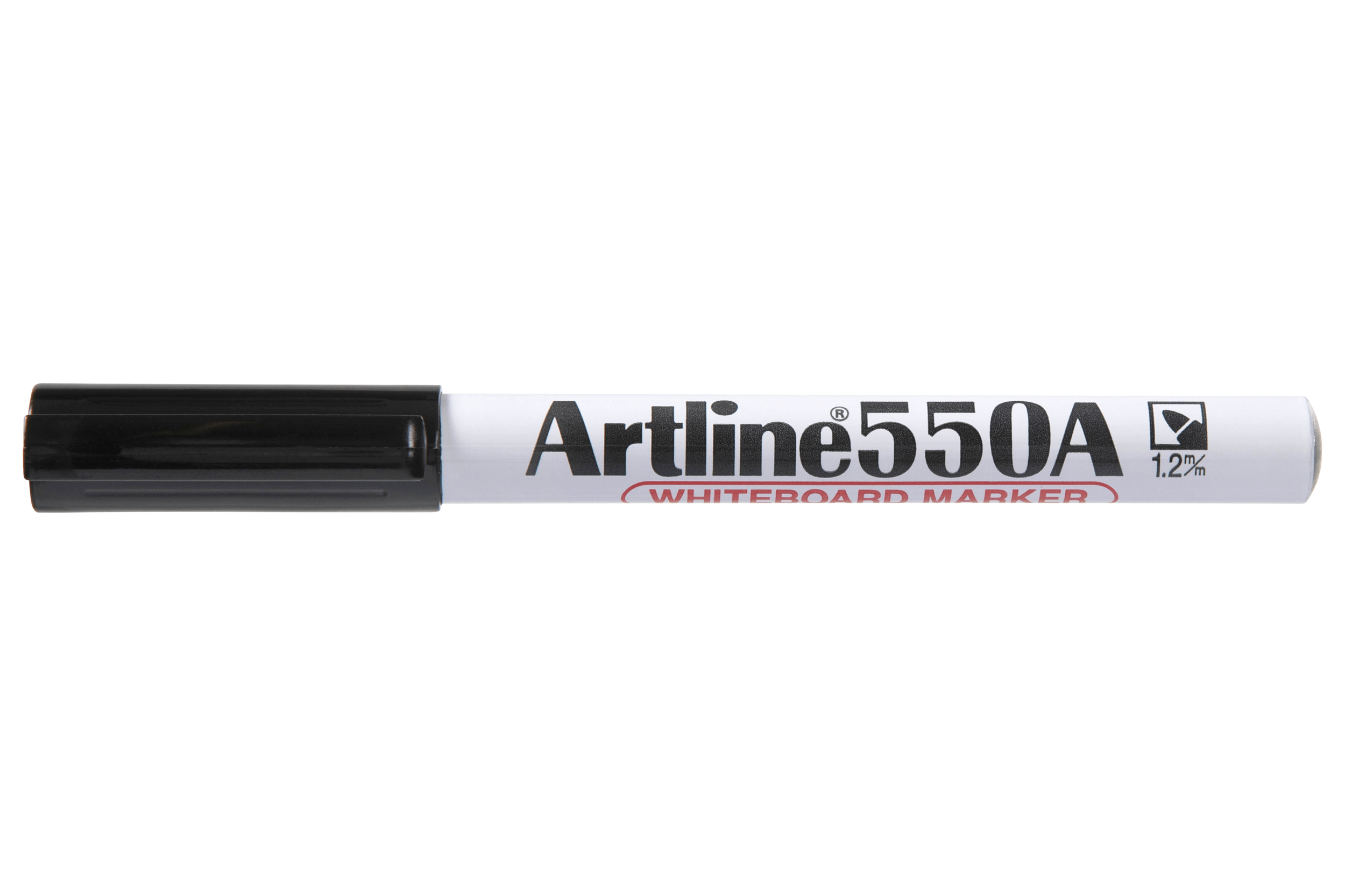 Artline 550A Whiteboard Markers - 12 Pack Black Bullet Tip (1.2mm) - Ideal for Office, Classroom & Home Use on Dry Erase Boards