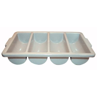 Winco PL 4B 4-Compartment Plastic Utensil Organizer - Perfect for Restaurants, Cafeterias & Home Kitchen Storage