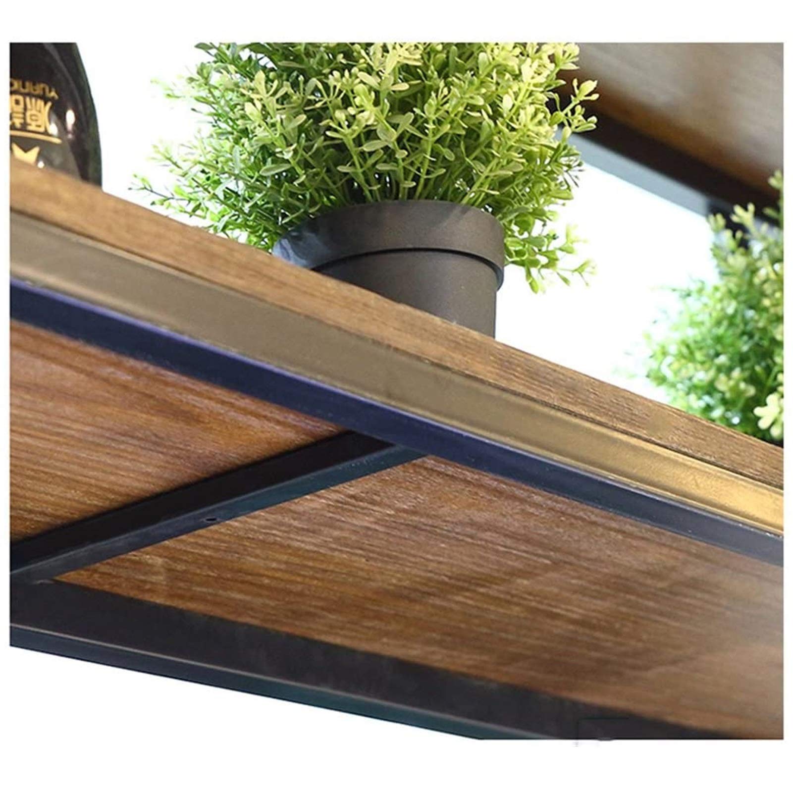 2-Tier Iron Floating Shelf - 100x30x80cm Hanging Storage Rack for Plants, Kitchen Pots & Pans, Decorative Display | Perfect for Home, Office, Bar & Indoor Gardening