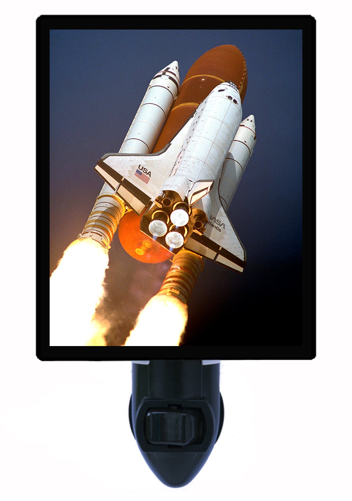 NASA Atlantis Space Shuttle LED Night Light for Kids - Astronaut Themed Bedroom Decor & Nightlight for Nursery, Children's Room, Home Office (Gift Idea for Space Enthusiasts)