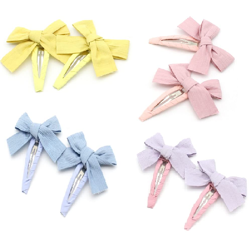 8 Packs Non-Slip Butterfly Hair Clips for Baby Girls - Soft Nylon Hair Bows & Barrettes for Toddlers & Kids - Perfect for Daily Wear, Parties & Photo Shoots
