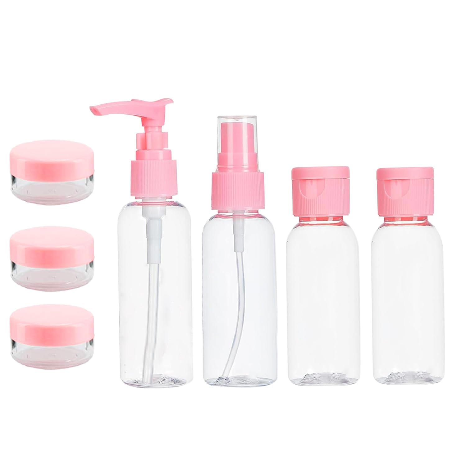 Multipurpose Cosmetic Travel Pouch Kit with Spray Bottles - Waterproof Toiletry Organizer for Makeup, Skincare & Haircare - Perfect for Vacation, Gym & Business Trips (Multicolor)
