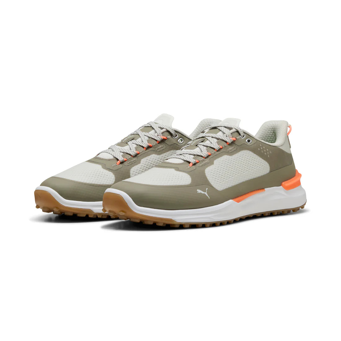 Puma Ignite Elevate X Spikeless Golf Shoes for Men - Gray/Velvet Moss - Lightweight & Comfortable for Walking & Training on the Course