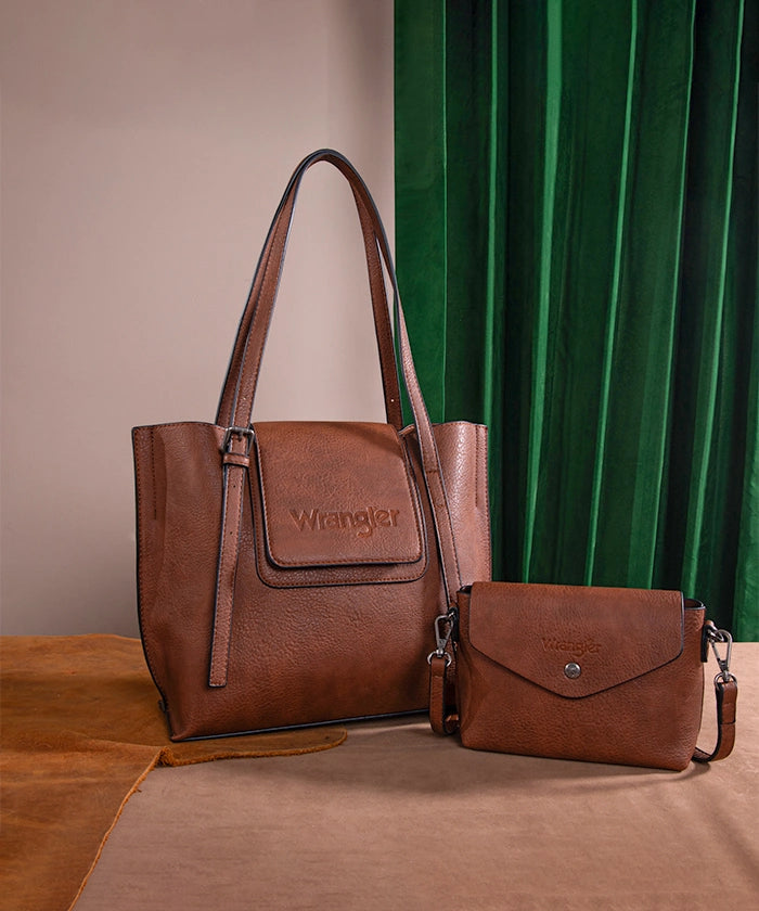 Wrangler Flap Shoulder Bag Set for Women & Men - Durable Crossbody Purse with Adjustable Strap - Perfect for Travel, Work & Everyday Use