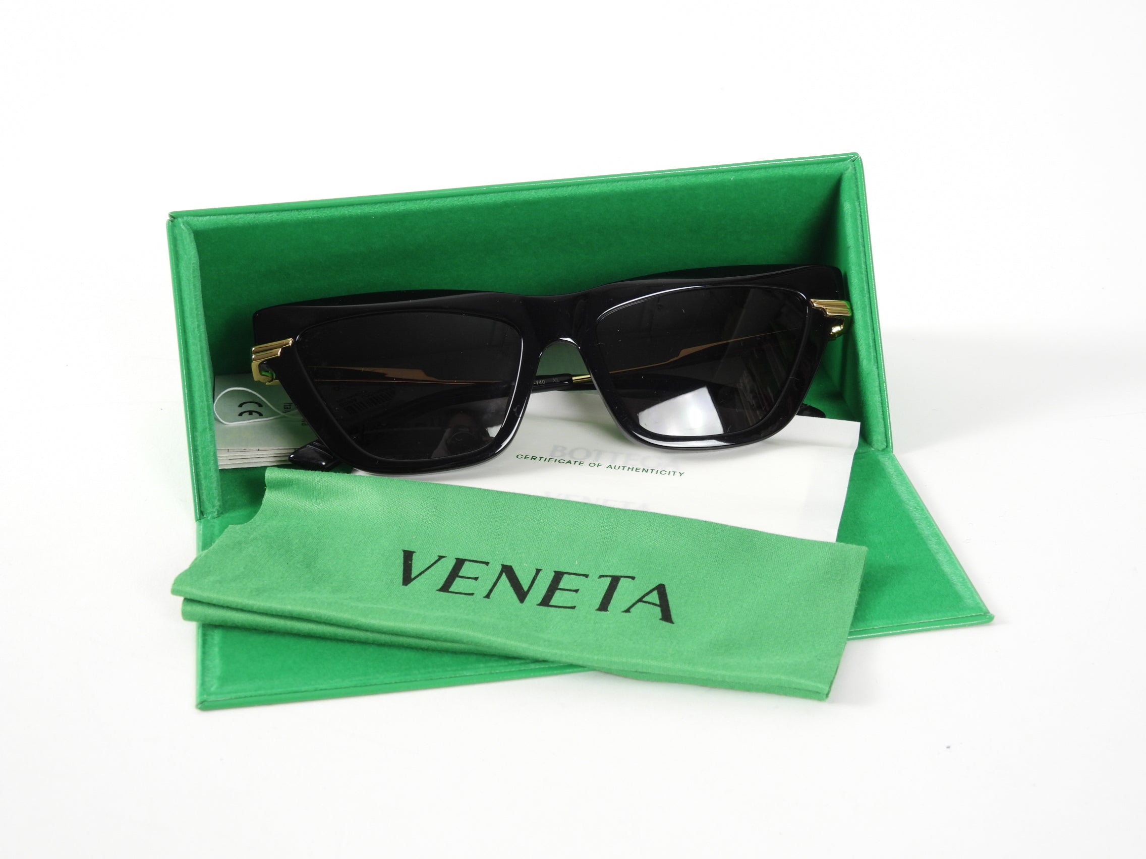 Bottega Veneta Black Cat Eye Sunglasses for Women - Luxury Designer Shades with UV Protection - Perfect for Beach, Driving & Fashion Outfits