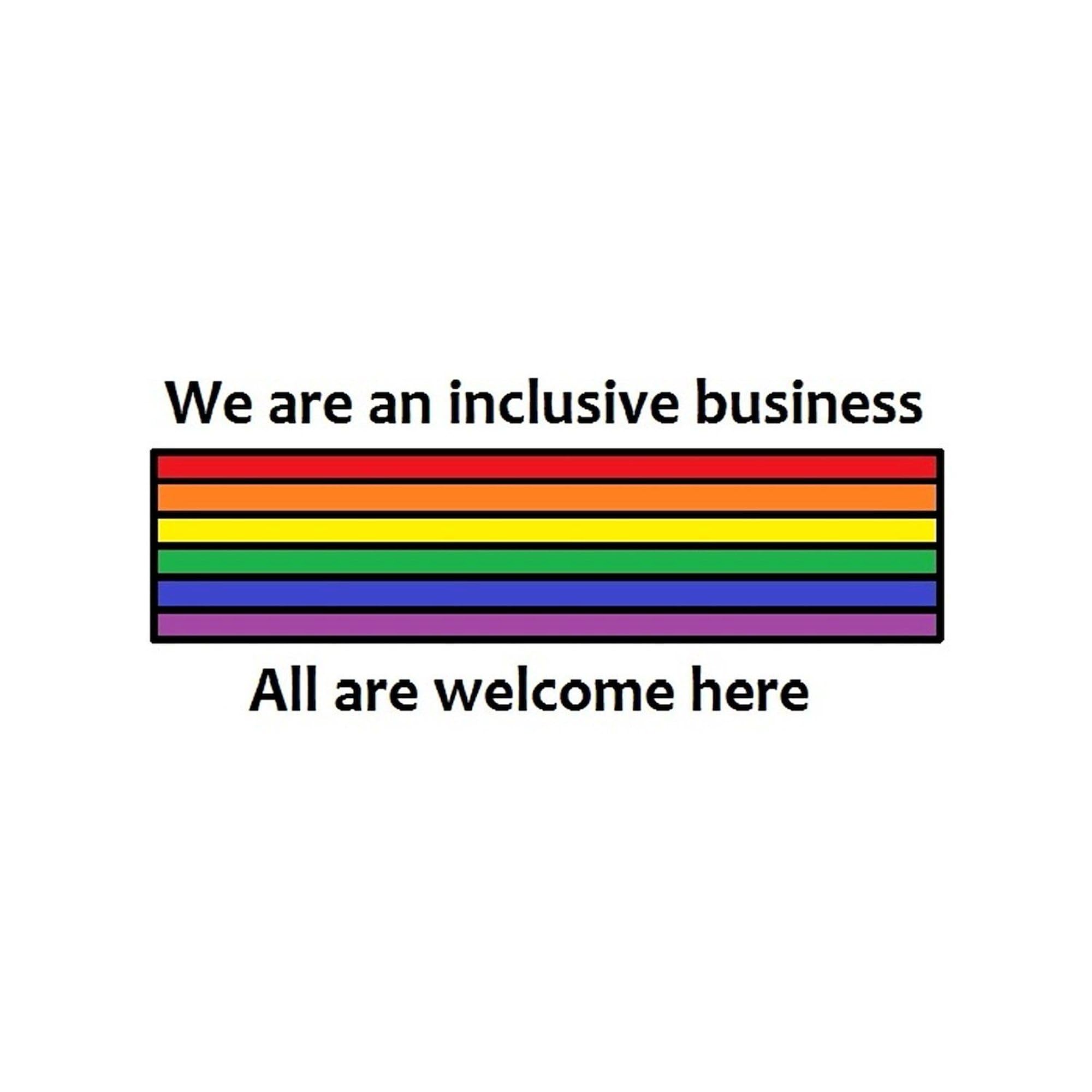 Inclusive Business Logo Sticker - Square Bumper Sticker & Car Decal for Vehicles, Laptops, Notebooks - Perfect for Small Business Branding & Office Decor