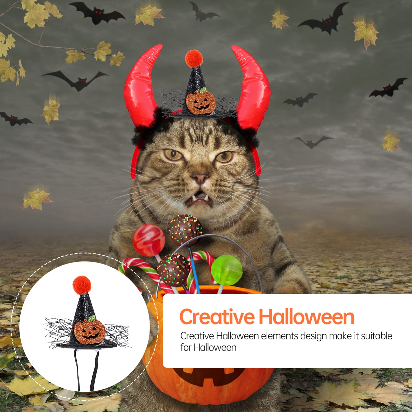 Balacoo Pet Skull Hat - Halloween Dog Costume for Cosplay & Parties
