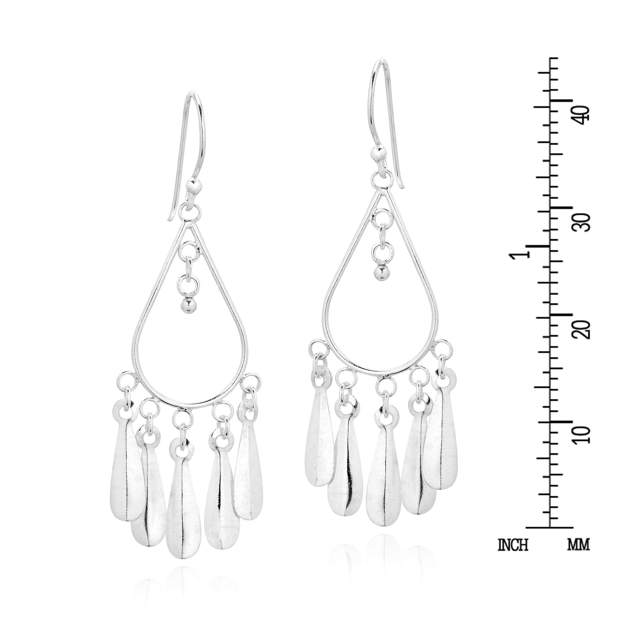 AeraVida Sterling Silver Teardrop Chandelier Earrings for Women | Elegant Dangling Bridal Earrings | Wedding Party Jewelry Gift | Perfect for Evening Galas, Prom Nights & Special Occasions