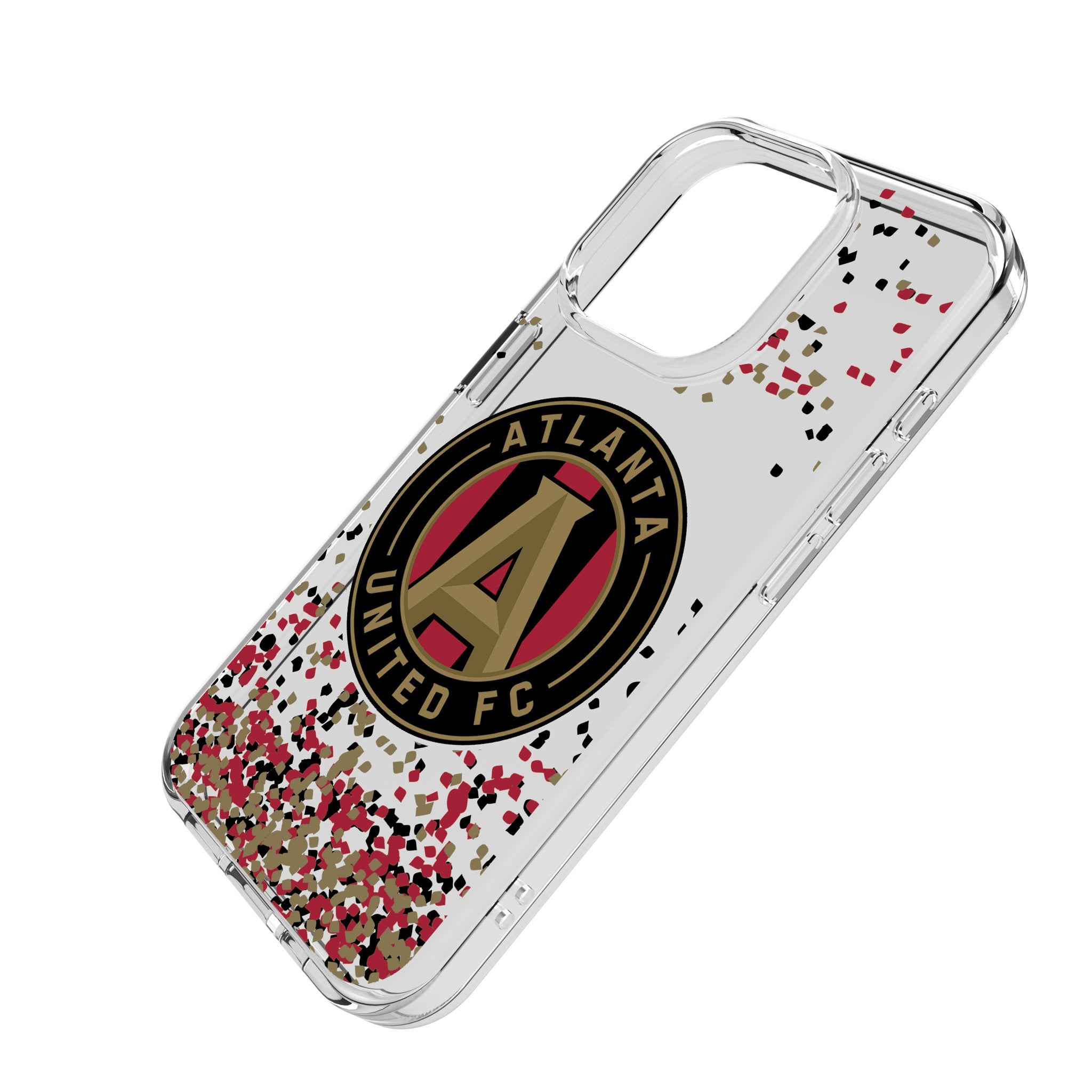Atlanta United FC Clear Confetti Phone Case for iPhone 14 13 12 11 Pro Max XR - Durable Protective Cover with Team Design - Perfect for Soccer Games & Fan Gifts