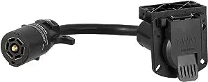 CURT 7-Way RV Trailer Wiring Harness Adapter with LED Lights - Heavy Duty Towing Connector for Campers, Trailers & Boats | Perfect for Road Trips & Outdoor Adventures
